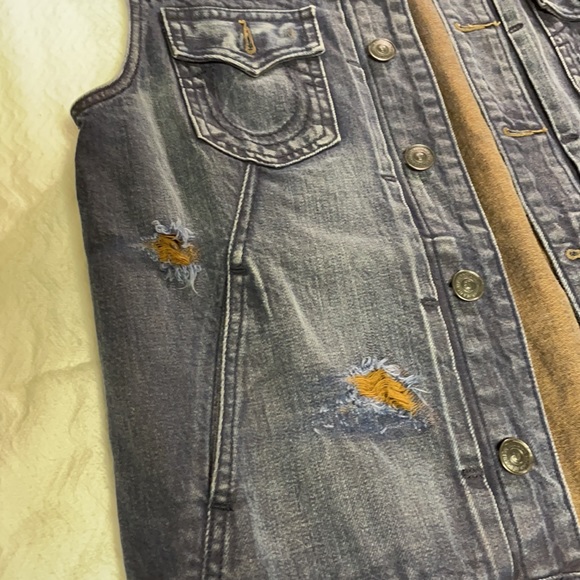 True Religion Distressed Jean Vest - Picture 3 of 5